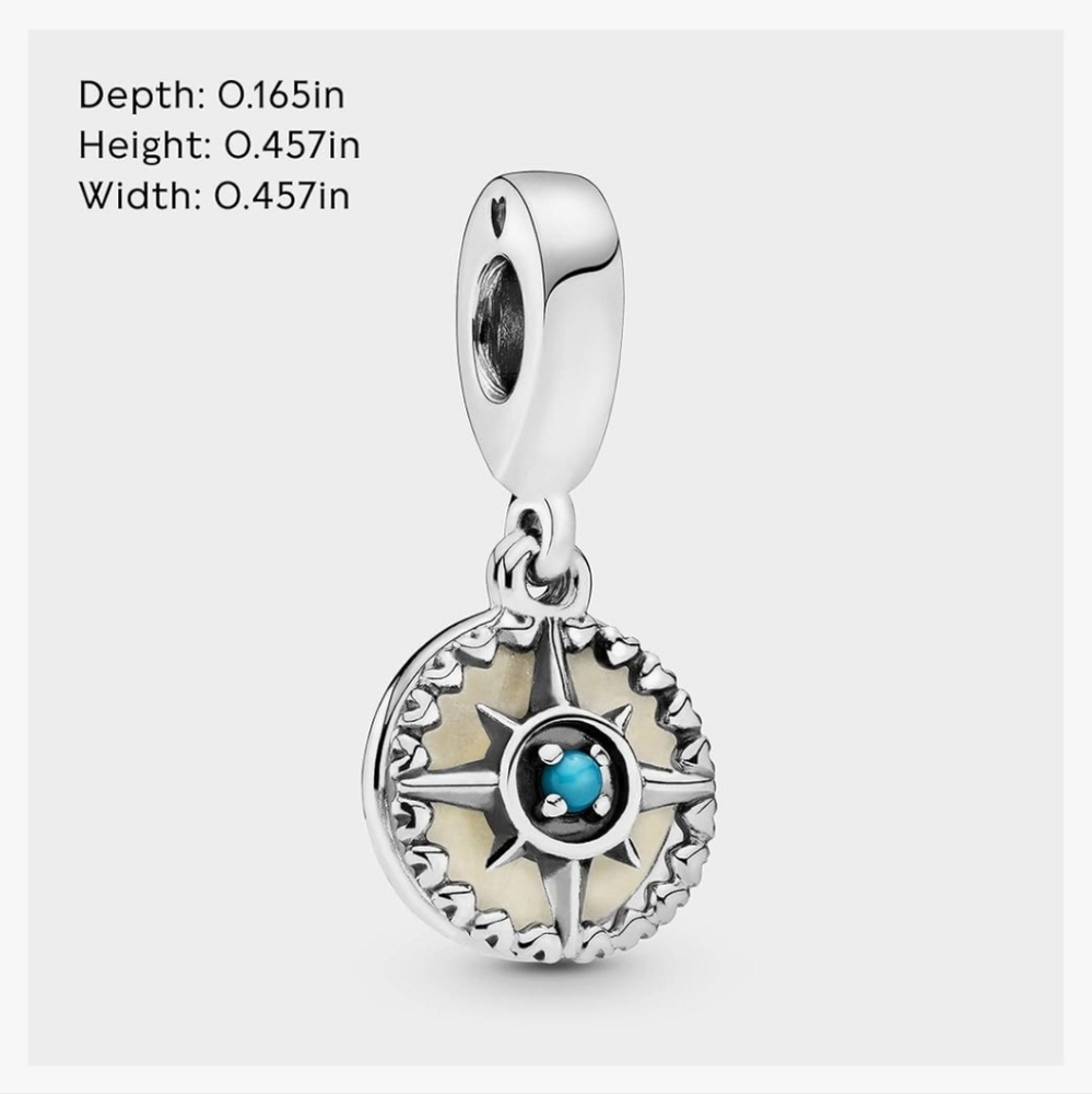 Pandora Silver Compass Dangle Charm - image 1